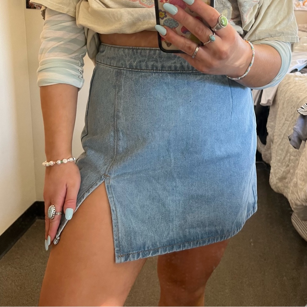 Princess Polly/Lioness The Lola Mini Skirt in Blue Denim
